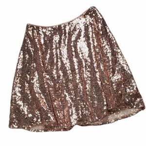 NWT Lulus Rose Gold Sequin Skirt